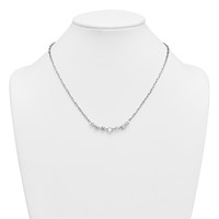 14K White Gold 2.12 Carat Lab Grown Diamond VS+ F+ Complete Necklace with 0.50in Ext. Fashion Tennis, 17.5" view 3