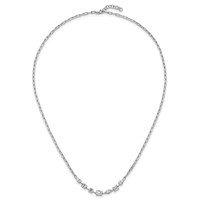 14K White Gold 2.12 Carat Lab Grown Diamond VS+ F+ Complete Necklace with 0.50in Ext. Fashion Tennis, 17.5" view 4