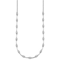 14K White Gold 2 Carat Lab Grown Diamond VS+ F+ Complete Fashion Tennis Necklace, 18" view 2