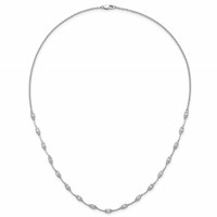 14K White Gold 2 Carat Lab Grown Diamond VS+ F+ Complete Fashion Tennis Necklace, 18" view 4