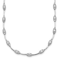 14K White Gold 2 Carat Lab Grown Diamond VS+ F+ Complete Fashion Tennis Necklace, 18" view 1