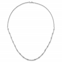 14K White Gold 3.50 Carat Lab Grown Diamond VS+ F+ Complete Fashion Tennis Necklace, 18" view 4