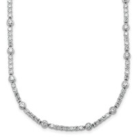 14K White Gold 3.50 Carat Lab Grown Diamond VS+ F+ Complete Fashion Tennis Necklace, 18" view 1