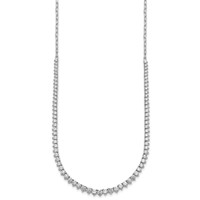 14K White Gold 4 Carat Lab Grown Diamond VS+ F+ Complete Fashion Tennis Necklace, 18" view 2