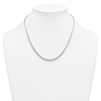 14K White Gold 4 Carat Lab Grown Diamond VS+ F+ Complete Fashion Tennis Necklace, 18" view 3