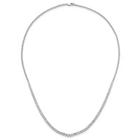 14K White Gold 4 Carat Lab Grown Diamond VS+ F+ Complete Fashion Tennis Necklace, 18" view 4