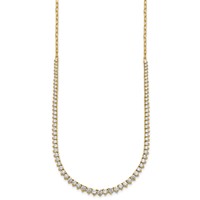 14K Yellow Gold 4 Carat Lab Grown Diamond VS+ F+ Complete Fashion Tennis Necklace, 18" view 2