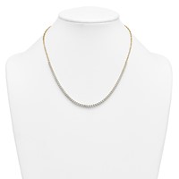 14K Yellow Gold 4 Carat Lab Grown Diamond VS+ F+ Complete Fashion Tennis Necklace, 18" view 3