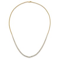 14K Yellow Gold 4 Carat Lab Grown Diamond VS+ F+ Complete Fashion Tennis Necklace, 18" view 4