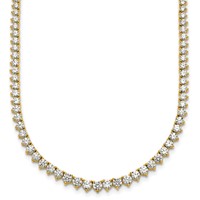 14K Yellow Gold 4 Carat Lab Grown Diamond VS+ F+ Complete Fashion Tennis Necklace, 18" view 1