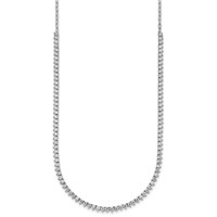 14K White Gold 3.25 Carat Lab Grown Diamond VS+ F+ Complete Fashion Tennis Necklace, 18" view 2
