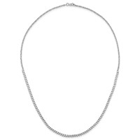 14K White Gold 3.25 Carat Lab Grown Diamond VS+ F+ Complete Fashion Tennis Necklace, 18" view 4