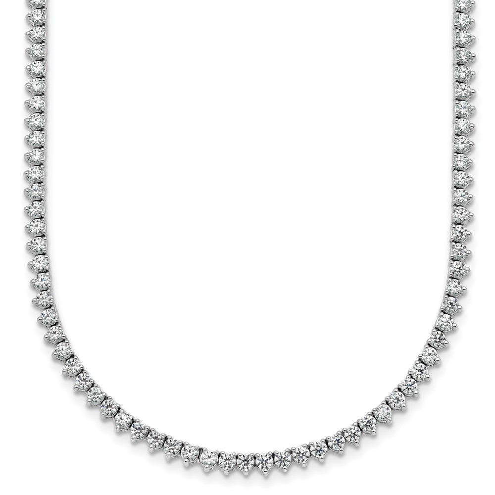 14K White Gold 3.25 Carat Lab Grown Diamond VS+ F+ Complete Fashion Tennis Necklace, 18"