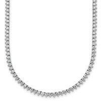 14K White Gold 3.25 Carat Lab Grown Diamond VS+ F+ Complete Fashion Tennis Necklace, 18" view 1