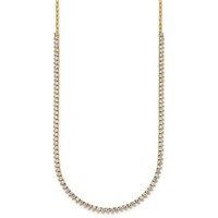14K Yellow Gold 3.25 Carat Lab Grown Diamond VS+ F+ Complete Fashion Tennis Necklace, 18" view 2