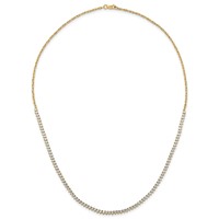 14K Yellow Gold 3.25 Carat Lab Grown Diamond VS+ F+ Complete Fashion Tennis Necklace, 18" view 4