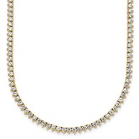 14K Yellow Gold 3.25 Carat Lab Grown Diamond VS+ F+ Complete Fashion Tennis Necklace, 18" view 1