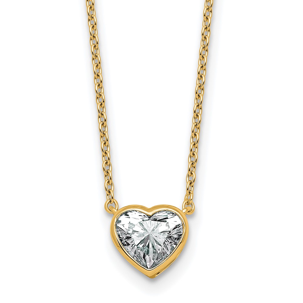 14K Yellow Gold 1 Carat Heart Bezel Pendant Mounting