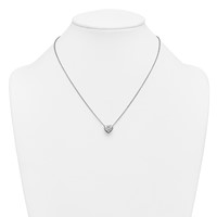 14K White Gold 2 Carat Certified Lab Grown Diamond VS+ F+ Heart Complete Bezel Set Solitaire Necklace, 18" view 3