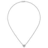 14K White Gold 2 Carat Certified Lab Grown Diamond VS+ F+ Heart Complete Bezel Set Solitaire Necklace, 18" view 4