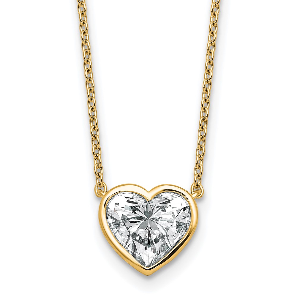 14K Yellow Gold 2 Carat Heart Bezel Pendant Mounting