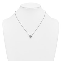 14K White Gold 2.50 Carat Certified Lab Grown Diamond VS+ F+ Heart Complete Bezel Set Solitaire Necklace, 18" view 3
