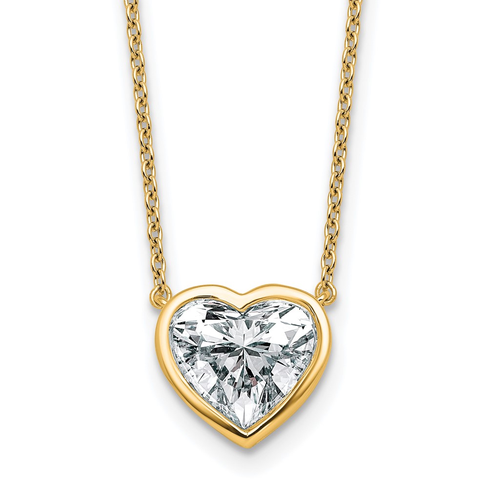 14K Yellow Gold 2.50 Carat Heart Bezel Pendant Mounting