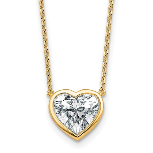 14K Yellow Gold 2.50 Carat Heart Bezel Pendant Mounting