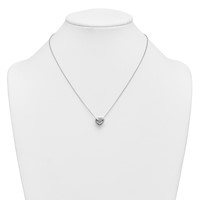 14K White Gold 3 Carat Certified Lab Grown Diamond VS+ F+ Heart Complete Bezel Set Solitaire Necklace, 18" view 3
