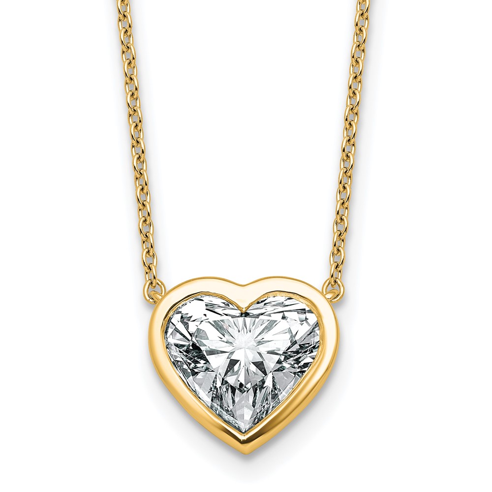 14K Yellow Gold 3 Carat Heart Bezel Pendant Mounting