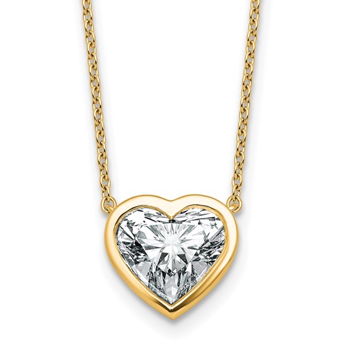 14K Yellow Gold 3 Carat Heart Bezel Pendant Mounting
