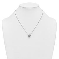 14K White Gold 4 Carat Certified Lab Grown Diamond VS+ F+ Heart Complete Bezel Set Solitaire Necklace, 18" view 3