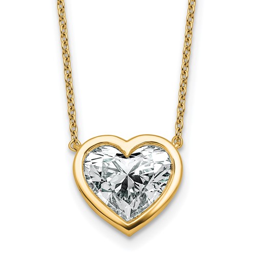 14K Yellow Gold 3 Carat Heart Bezel Pendant Mounting