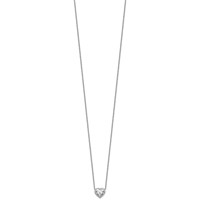 14K White Gold Lab Grown Diamond Vs+f+ Heart Bezel Pendant Necklace view 2