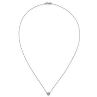 14K White Gold Lab Grown Diamond Vs+f+ Heart Bezel Pendant Necklace view 4