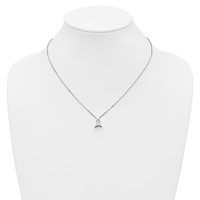 14K White Gold 2 Carat Lab Grown Diamond VS+ F+ Complete Letter a Single Stone Initial Necklace, 18" view 3