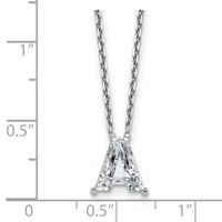 14K White Gold 2 Carat Lab Grown Diamond VS+ F+ Complete Letter a Single Stone Initial Necklace, 18" view 5