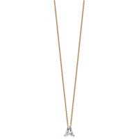 14K Yellow Gold 2 Carat Lab Grown Diamond VS+ F+ Complete Letter a Single Stone Initial Necklace, 18" view 2