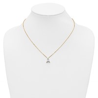 14K Yellow Gold 2 Carat Lab Grown Diamond VS+ F+ Complete Letter a Single Stone Initial Necklace, 18" view 3