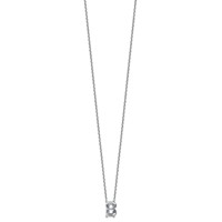 14K White Gold 2 Carat Lab Grown Diamond VS+ F+ Complete Letter B Single Stone Initial Necklace, 18" view 2