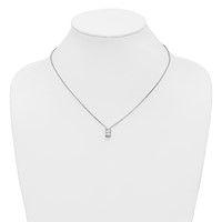 14K White Gold 2 Carat Lab Grown Diamond VS+ F+ Complete Letter B Single Stone Initial Necklace, 18" view 3