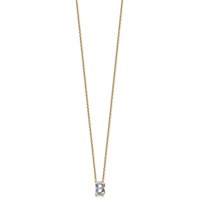 14K Yellow Gold 2 Carat Lab Grown Diamond VS+ F+ Complete Letter B Single Stone Initial Necklace, 18" view 2