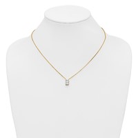 14K Yellow Gold 2 Carat Lab Grown Diamond VS+ F+ Complete Letter B Single Stone Initial Necklace, 18" view 3