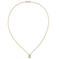 14K Yellow Gold 2 Carat Lab Grown Diamond VS+ F+ Complete Letter B Single Stone Initial Necklace, 18" view 4