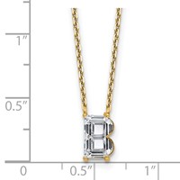 14K Yellow Gold 2 Carat Lab Grown Diamond VS+ F+ Complete Letter B Single Stone Initial Necklace, 18" view 5