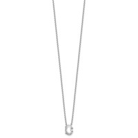 14K White Gold 1.75 Carat Lab Grown Diamond VS+ F+ Complete Letter C Single Stone Initial Necklace, 18" view 2