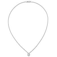 14K White Gold 1.75 Carat Lab Grown Diamond VS+ F+ Complete Letter C Single Stone Initial Necklace, 18" view 4