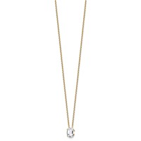 14K Yellow Gold 1.75 Carat Lab Grown Diamond VS+ F+ Complete Letter C Single Stone Initial Necklace, 18" view 2
