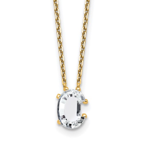 14K Yellow Gold 1.75 Carat Lab Grown Diamond VS+ F+ Complete Letter C Single Stone Initial Necklace, 18"