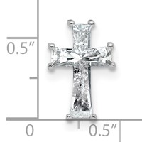 14K White Gold 3.75ct Lab Grown Diamond VS+ F+ Cross Pendant view 2